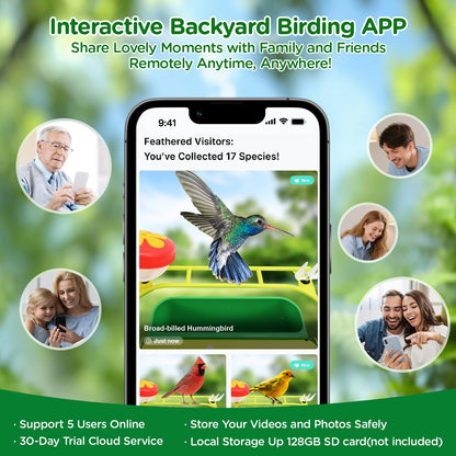 Avinory Metal Smart Bird Feeder With 2.5K HD Camera