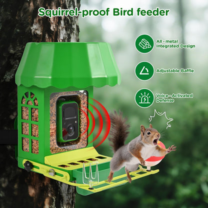 Avinory Metal Smart Bird Feeder With 2.5K HD Camera